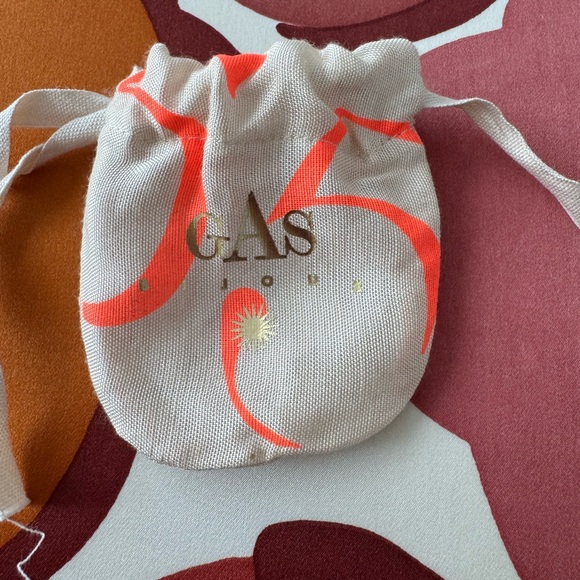 GAS Bijoux Green Gemstone with mini Pearls in 14K gold plated earrings - Picture 3 of 3